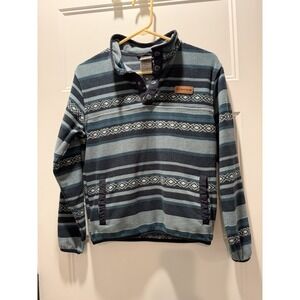 CINCH Aztec Southwestern Fleece Pullover Snap Front Girls L 12 Or Ladies XS‎